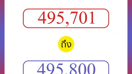 วิธีนับตัวเลขภาษาอังกฤษ 495701 ถึง 495800 เอาไว้คุยกับชาวต่างชาติ