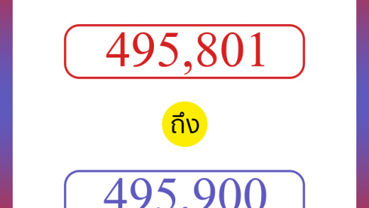 วิธีนับตัวเลขภาษาอังกฤษ 495801 ถึง 495900 เอาไว้คุยกับชาวต่างชาติ