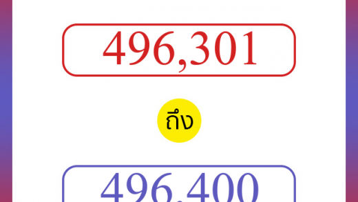 วิธีนับตัวเลขภาษาอังกฤษ 496301 ถึง 496400 เอาไว้คุยกับชาวต่างชาติ