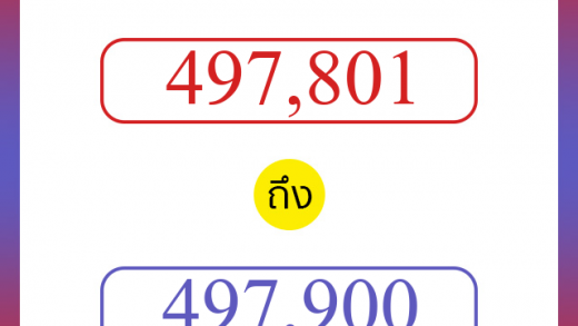 วิธีนับตัวเลขภาษาอังกฤษ 497801 ถึง 497900 เอาไว้คุยกับชาวต่างชาติ