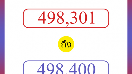 วิธีนับตัวเลขภาษาอังกฤษ 498301 ถึง 498400 เอาไว้คุยกับชาวต่างชาติ