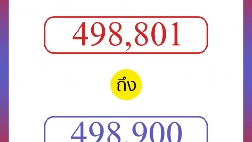 วิธีนับตัวเลขภาษาอังกฤษ 498801 ถึง 498900 เอาไว้คุยกับชาวต่างชาติ