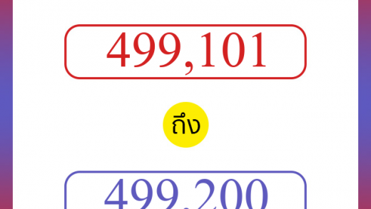 วิธีนับตัวเลขภาษาอังกฤษ 499101 ถึง 499200 เอาไว้คุยกับชาวต่างชาติ