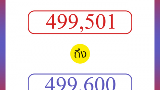 วิธีนับตัวเลขภาษาอังกฤษ 499501 ถึง 499600 เอาไว้คุยกับชาวต่างชาติ