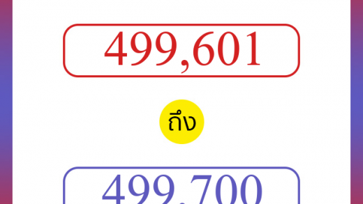 วิธีนับตัวเลขภาษาอังกฤษ 499601 ถึง 499700 เอาไว้คุยกับชาวต่างชาติ