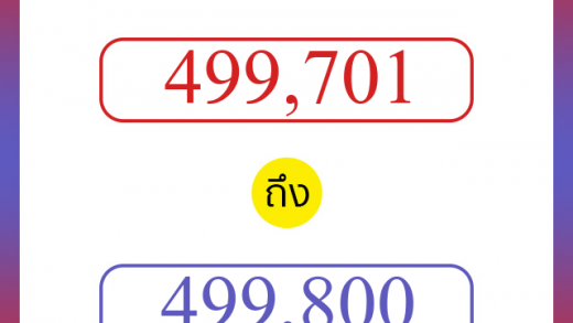 วิธีนับตัวเลขภาษาอังกฤษ 499701 ถึง 499800 เอาไว้คุยกับชาวต่างชาติ