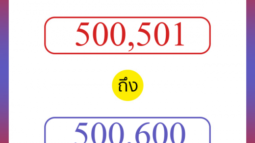 วิธีนับตัวเลขภาษาอังกฤษ 500501 ถึง 500600 เอาไว้คุยกับชาวต่างชาติ