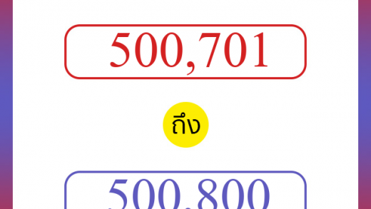 วิธีนับตัวเลขภาษาอังกฤษ 500701 ถึง 500800 เอาไว้คุยกับชาวต่างชาติ