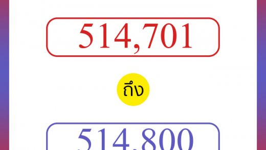 วิธีนับตัวเลขภาษาอังกฤษ 514701 ถึง 514800 เอาไว้คุยกับชาวต่างชาติ