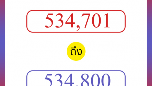 วิธีนับตัวเลขภาษาอังกฤษ 534701 ถึง 534800 เอาไว้คุยกับชาวต่างชาติ