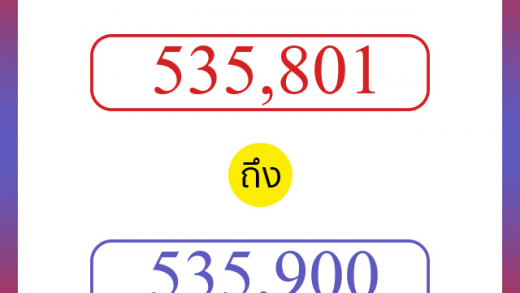 วิธีนับตัวเลขภาษาอังกฤษ 535801 ถึง 535900 เอาไว้คุยกับชาวต่างชาติ