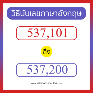 วิธีนับตัวเลขภาษาอังกฤษ 537101 ถึง 537200 เอาไว้คุยกับชาวต่างชาติ