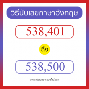 วิธีนับตัวเลขภาษาอังกฤษ 538401 ถึง 538500 เอาไว้คุยกับชาวต่างชาติ