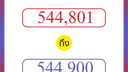 วิธีนับตัวเลขภาษาอังกฤษ 544801 ถึง 544900 เอาไว้คุยกับชาวต่างชาติ