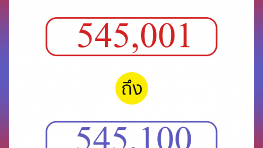 วิธีนับตัวเลขภาษาอังกฤษ 545001 ถึง 545100 เอาไว้คุยกับชาวต่างชาติ