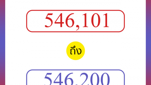 วิธีนับตัวเลขภาษาอังกฤษ 546101 ถึง 546200 เอาไว้คุยกับชาวต่างชาติ