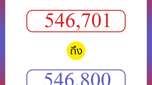 วิธีนับตัวเลขภาษาอังกฤษ 546701 ถึง 546800 เอาไว้คุยกับชาวต่างชาติ