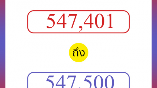 วิธีนับตัวเลขภาษาอังกฤษ 547401 ถึง 547500 เอาไว้คุยกับชาวต่างชาติ
