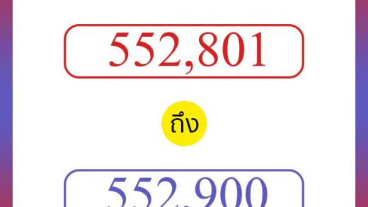 วิธีนับตัวเลขภาษาอังกฤษ 552801 ถึง 552900 เอาไว้คุยกับชาวต่างชาติ