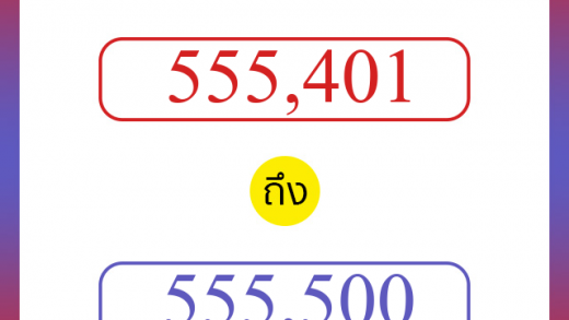 วิธีนับตัวเลขภาษาอังกฤษ 555401 ถึง 555500 เอาไว้คุยกับชาวต่างชาติ