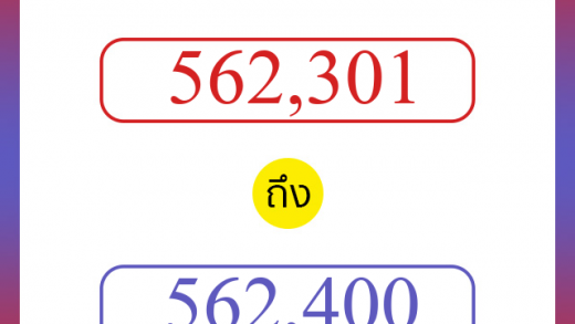 วิธีนับตัวเลขภาษาอังกฤษ 562301 ถึง 562400 เอาไว้คุยกับชาวต่างชาติ