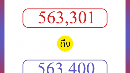 วิธีนับตัวเลขภาษาอังกฤษ 563301 ถึง 563400 เอาไว้คุยกับชาวต่างชาติ
