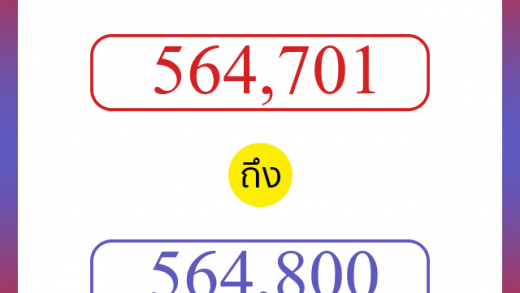 วิธีนับตัวเลขภาษาอังกฤษ 564701 ถึง 564800 เอาไว้คุยกับชาวต่างชาติ
