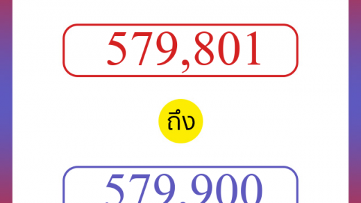 วิธีนับตัวเลขภาษาอังกฤษ 579801 ถึง 579900 เอาไว้คุยกับชาวต่างชาติ