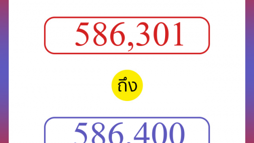 วิธีนับตัวเลขภาษาอังกฤษ 586301 ถึง 586400 เอาไว้คุยกับชาวต่างชาติ