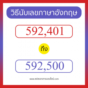 วิธีนับตัวเลขภาษาอังกฤษ 592401 ถึง 592500 เอาไว้คุยกับชาวต่างชาติ