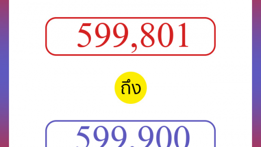 วิธีนับตัวเลขภาษาอังกฤษ 599801 ถึง 599900 เอาไว้คุยกับชาวต่างชาติ