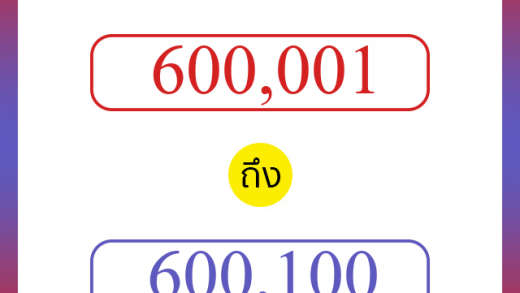 วิธีนับตัวเลขภาษาอังกฤษ 600001 ถึง 600100 เอาไว้คุยกับชาวต่างชาติ