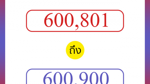 วิธีนับตัวเลขภาษาอังกฤษ 600801 ถึง 600900 เอาไว้คุยกับชาวต่างชาติ