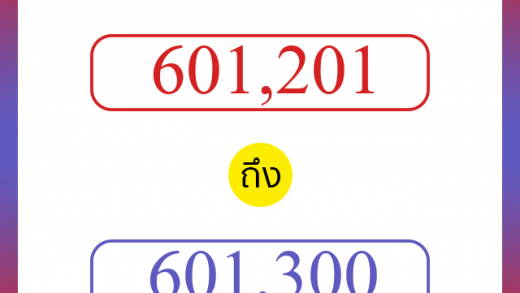 วิธีนับตัวเลขภาษาอังกฤษ 601201 ถึง 601300 เอาไว้คุยกับชาวต่างชาติ