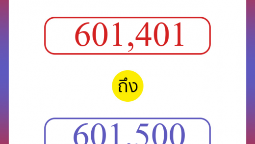วิธีนับตัวเลขภาษาอังกฤษ 601401 ถึง 601500 เอาไว้คุยกับชาวต่างชาติ