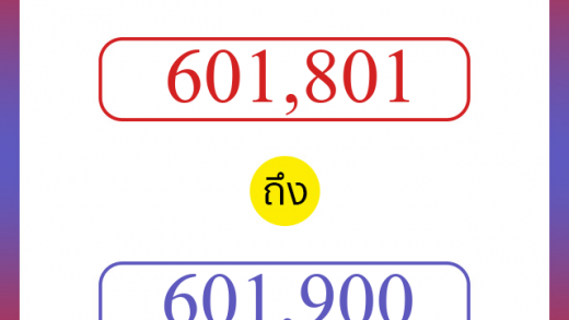 วิธีนับตัวเลขภาษาอังกฤษ 601801 ถึง 601900 เอาไว้คุยกับชาวต่างชาติ