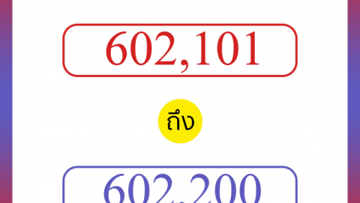 วิธีนับตัวเลขภาษาอังกฤษ 602101 ถึง 602200 เอาไว้คุยกับชาวต่างชาติ