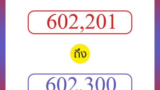 วิธีนับตัวเลขภาษาอังกฤษ 602201 ถึง 602300 เอาไว้คุยกับชาวต่างชาติ