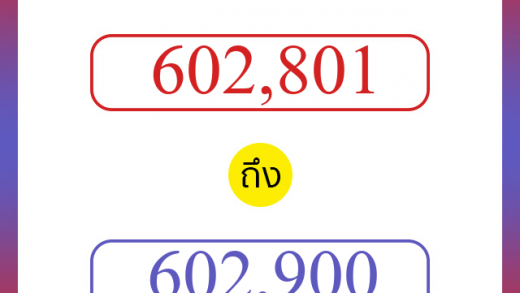 วิธีนับตัวเลขภาษาอังกฤษ 602801 ถึง 602900 เอาไว้คุยกับชาวต่างชาติ