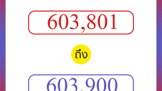 วิธีนับตัวเลขภาษาอังกฤษ 603801 ถึง 603900 เอาไว้คุยกับชาวต่างชาติ