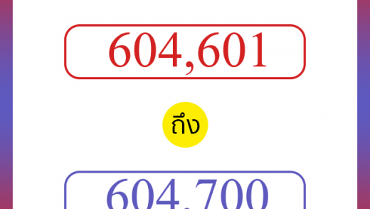 วิธีนับตัวเลขภาษาอังกฤษ 604601 ถึง 604700 เอาไว้คุยกับชาวต่างชาติ