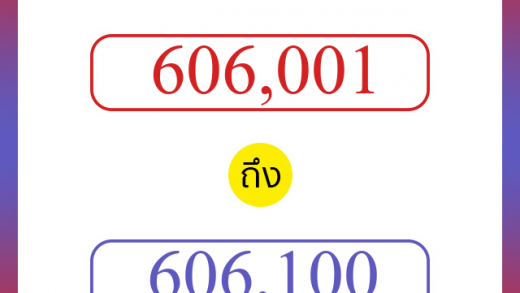 วิธีนับตัวเลขภาษาอังกฤษ 606001 ถึง 606100 เอาไว้คุยกับชาวต่างชาติ