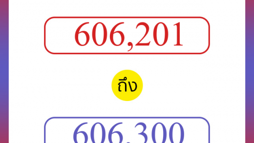 วิธีนับตัวเลขภาษาอังกฤษ 606201 ถึง 606300 เอาไว้คุยกับชาวต่างชาติ