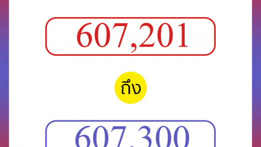 วิธีนับตัวเลขภาษาอังกฤษ 607201 ถึง 607300 เอาไว้คุยกับชาวต่างชาติ