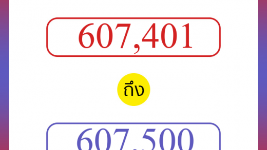 วิธีนับตัวเลขภาษาอังกฤษ 607401 ถึง 607500 เอาไว้คุยกับชาวต่างชาติ