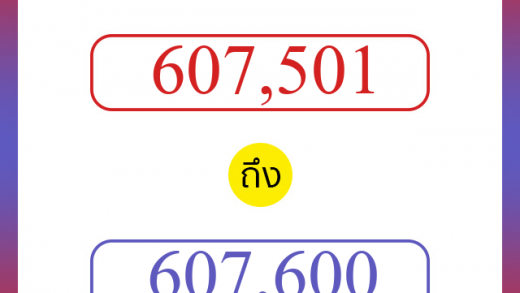 วิธีนับตัวเลขภาษาอังกฤษ 607501 ถึง 607600 เอาไว้คุยกับชาวต่างชาติ