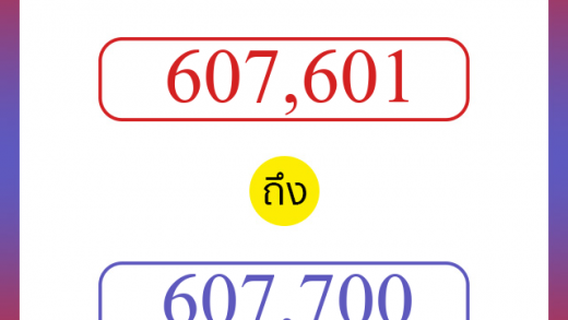 วิธีนับตัวเลขภาษาอังกฤษ 607601 ถึง 607700 เอาไว้คุยกับชาวต่างชาติ