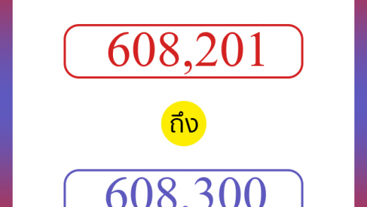 วิธีนับตัวเลขภาษาอังกฤษ 608201 ถึง 608300 เอาไว้คุยกับชาวต่างชาติ