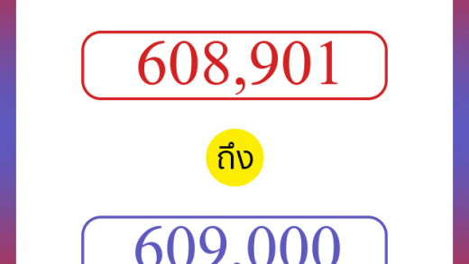 วิธีนับตัวเลขภาษาอังกฤษ 608901 ถึง 609000 เอาไว้คุยกับชาวต่างชาติ