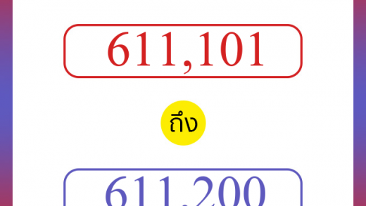 วิธีนับตัวเลขภาษาอังกฤษ 611101 ถึง 611200 เอาไว้คุยกับชาวต่างชาติ